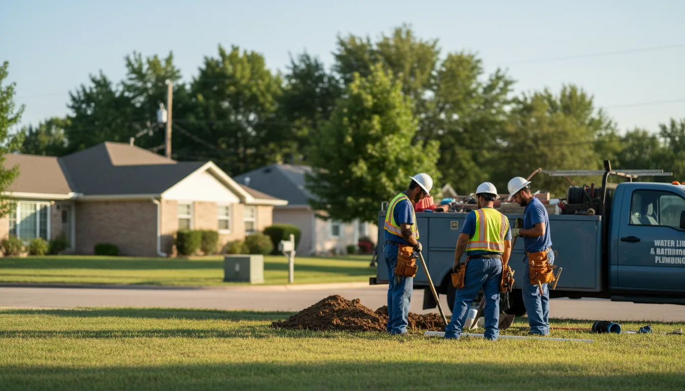 Residential water line and bathroom plumbing service in Blair, OK